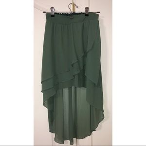 Charlotte Russe Green High-Low Skirt